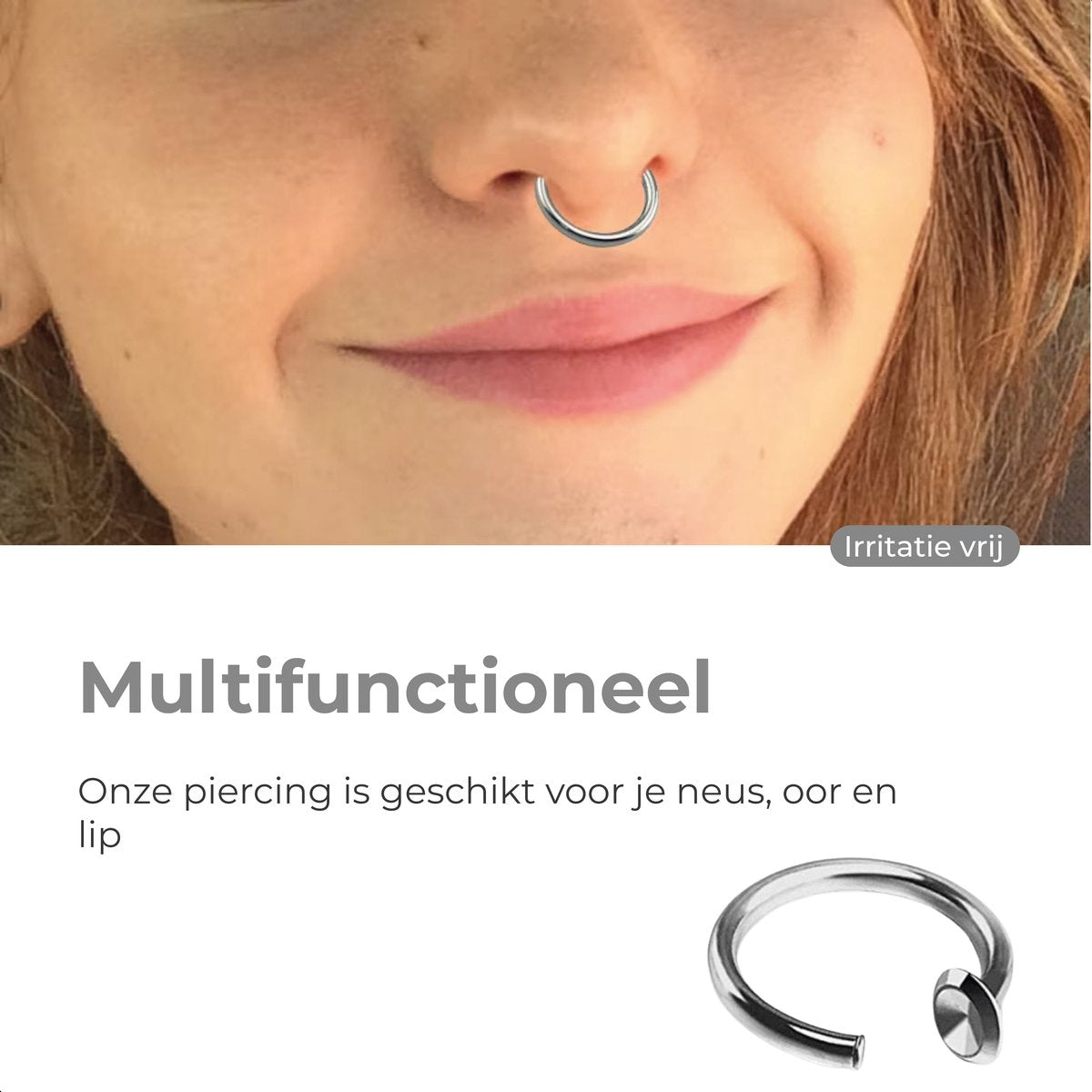 LBB Fake septum - Zilver - Irritatie vrij