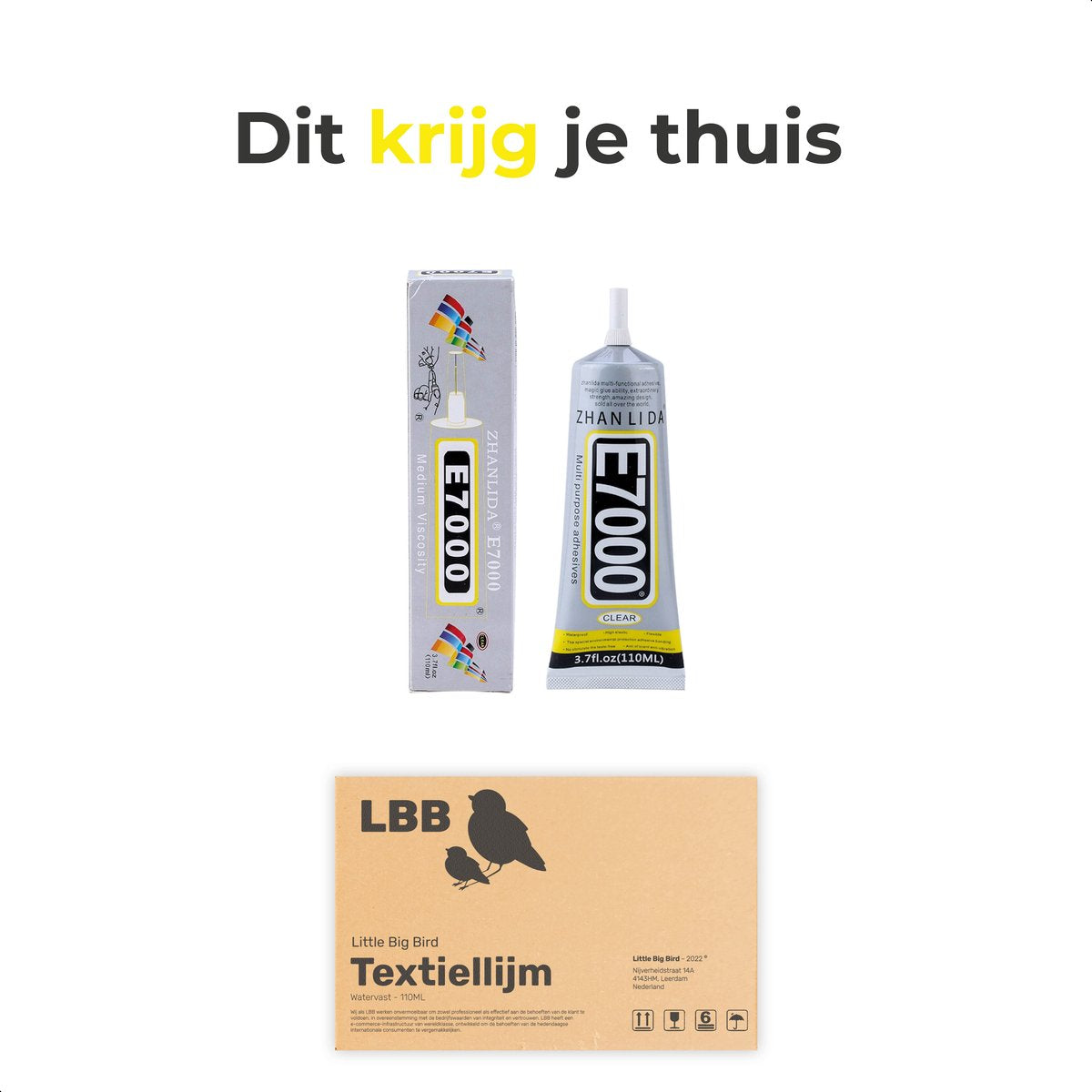 Textiel lijm - 110ml - Watervast - Hobbylijm