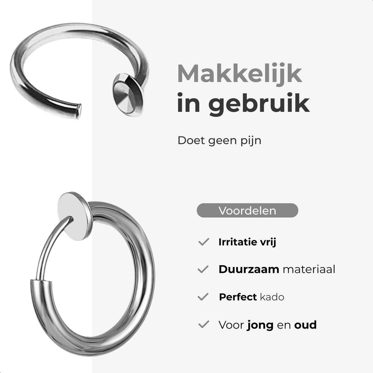 LBB Fake septum - Zilver - Irritatie vrij