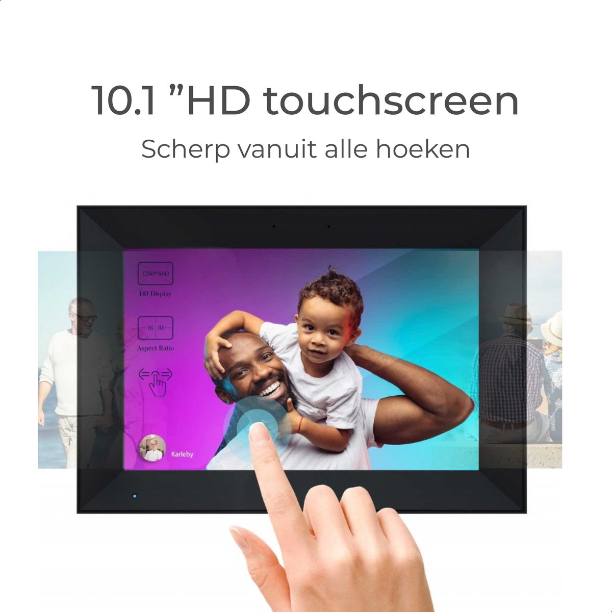 Skoov Digitale Fotolijst - 10.1 inch HD - Met Wifi - Inclusief Frameo app