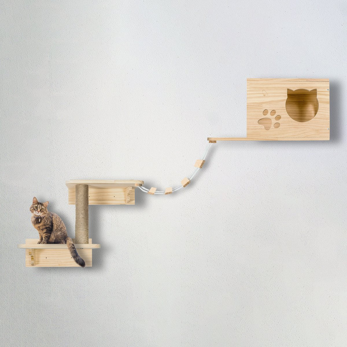 Katten klimmuur - Ladder krabpaal en huisje