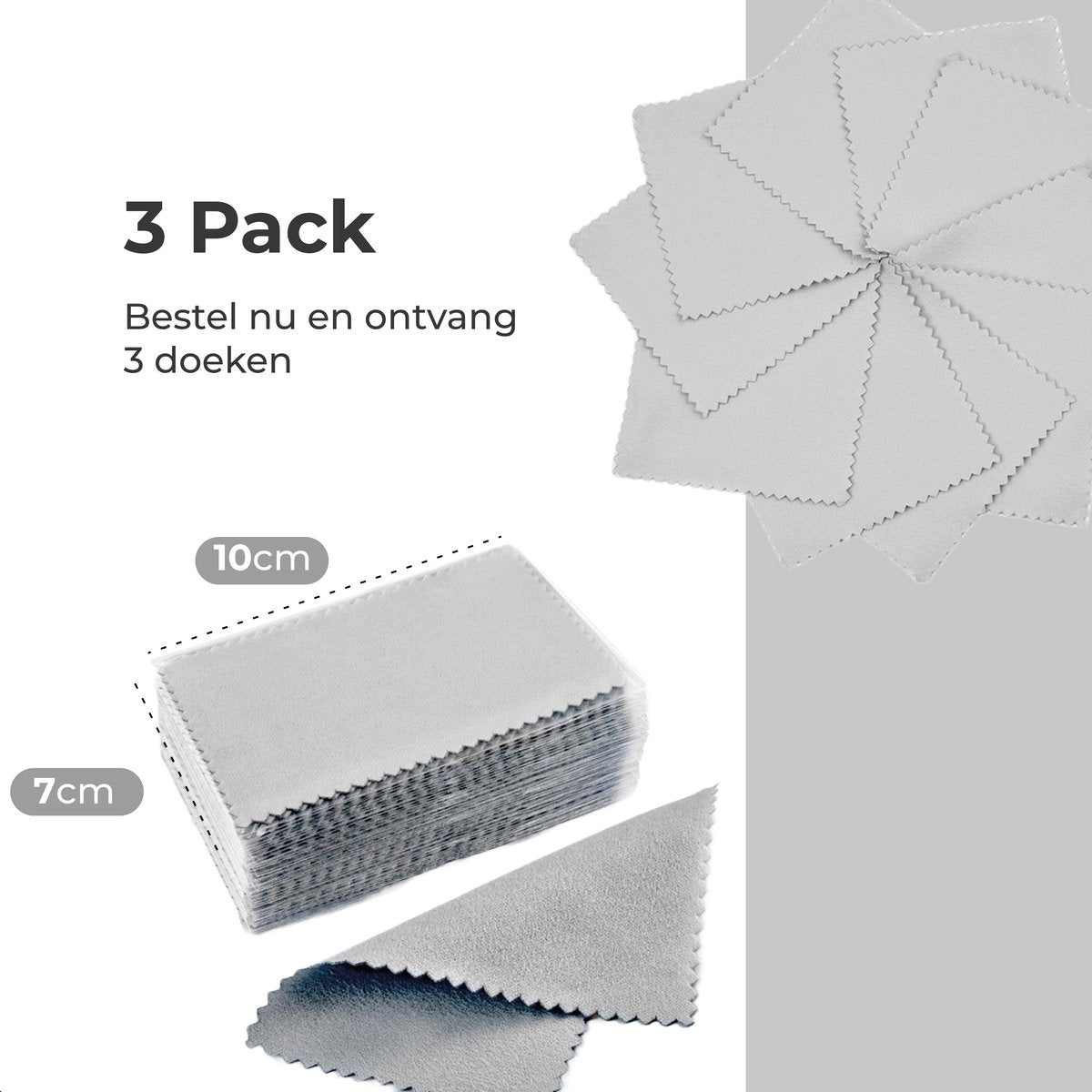 Zilverpoets voor sieraden - 3 Pack - Glansdoek