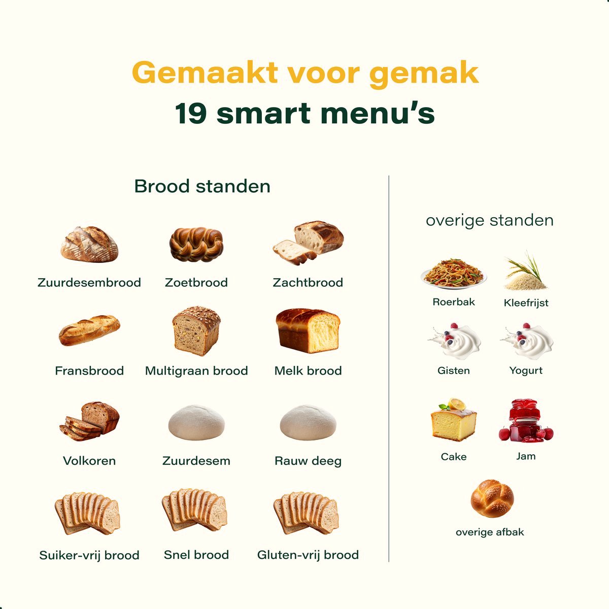 Skoov BroodbakMachine - 19 programma's
