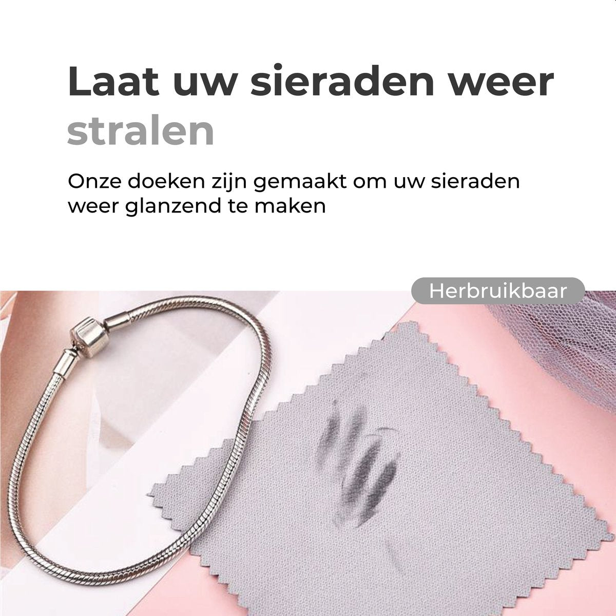 Zilverpoets voor sieraden - 3 Pack - Glansdoek