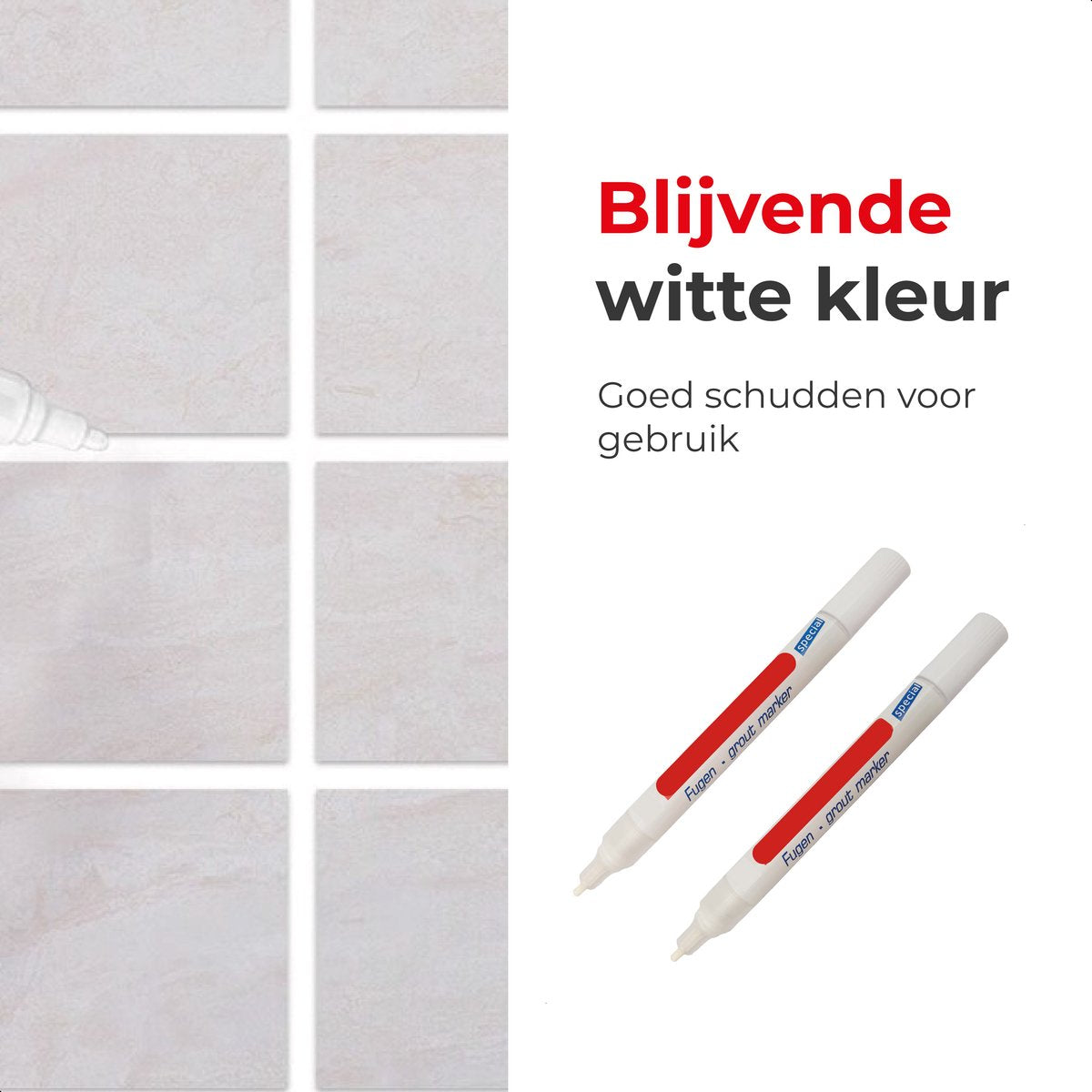 Voegenstift - 2 pack - Wit - tot 120 meter - Pen - Stift