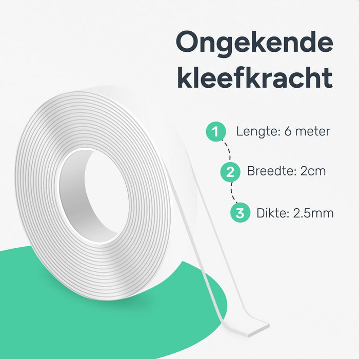 Dubbelzijdig tape extra sterk - 12 meter