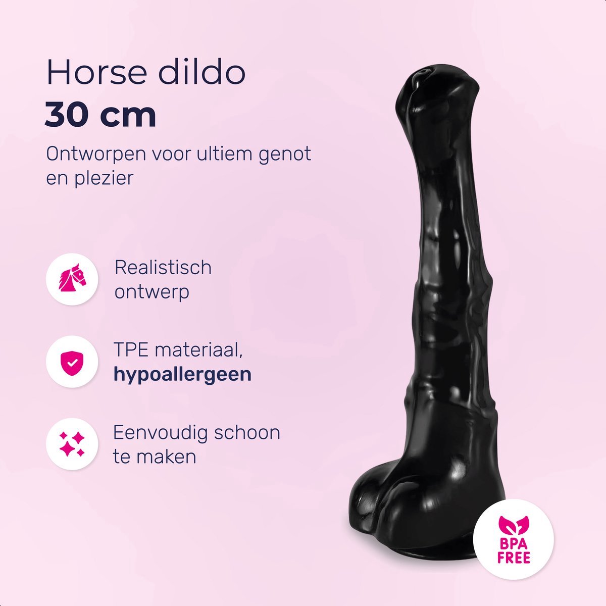 Jespro Horse dildo 30cm - Flexibel met zuignap