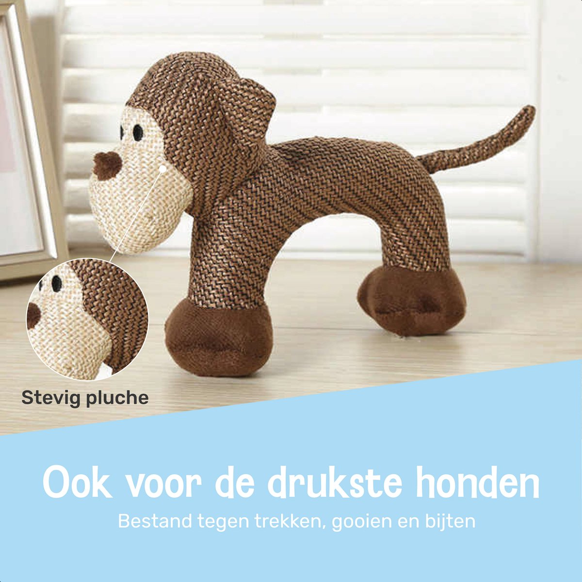 Dutchwide Aap Hondenspeeltje - Honden - Speelgoed - Knuffel - Intelligentie - Tennisbal - Dog toy - Hond - Speeltjes - Puppy