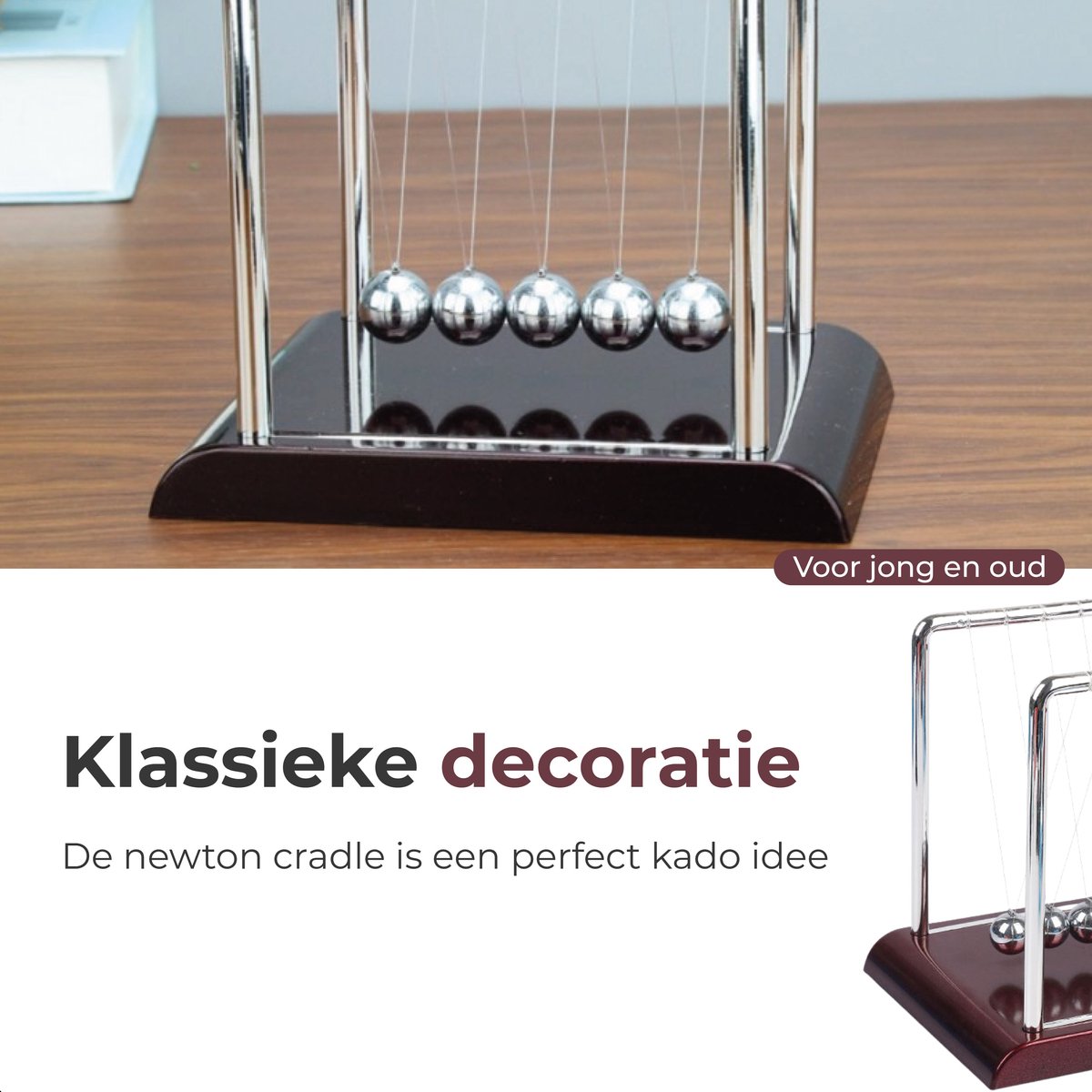Newton cradle XL - Hoogwaardige Newton Pendel