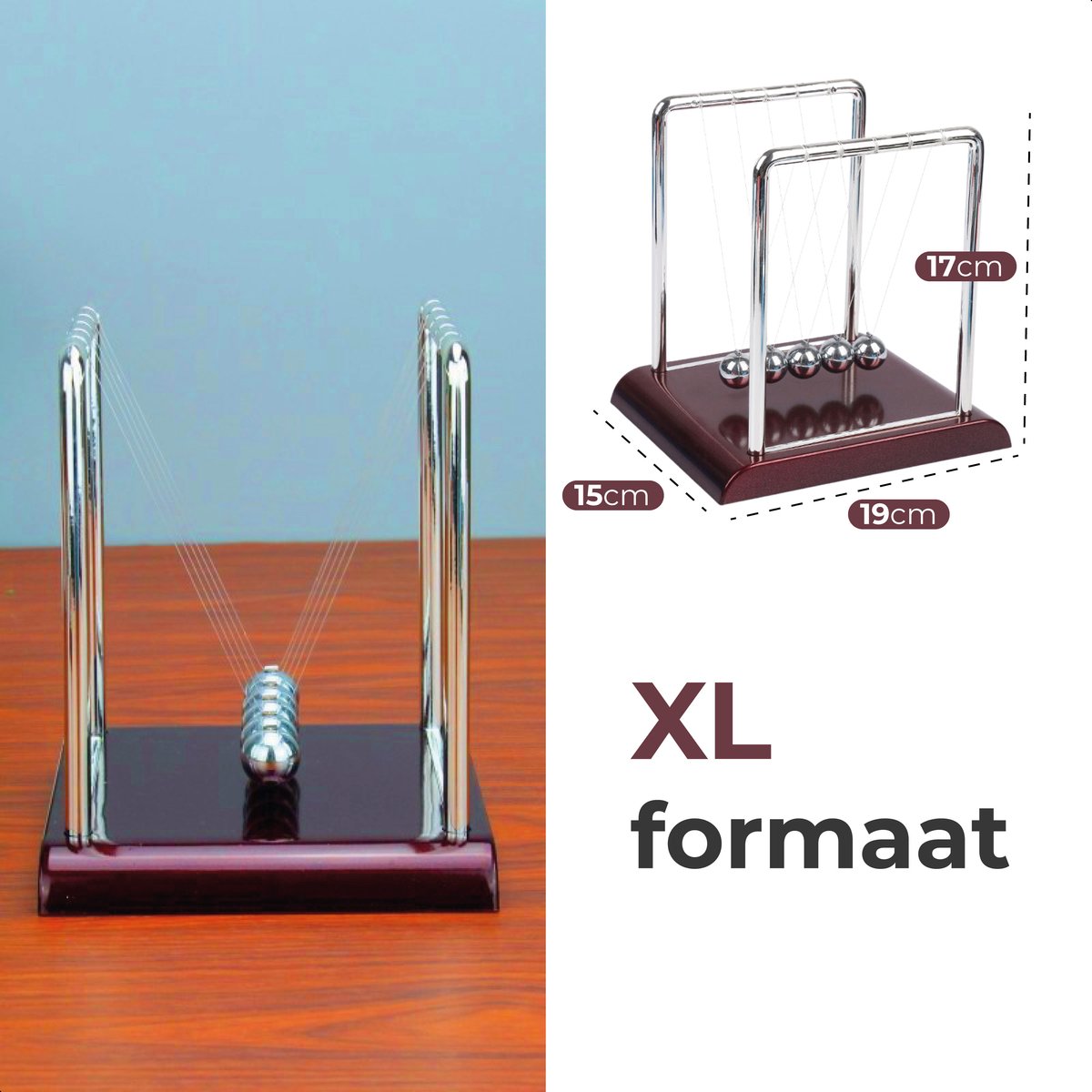 Newton cradle XL - Hoogwaardige Newton Pendel