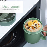 Soepbeker - Groen - Magnetron - Met lepel
