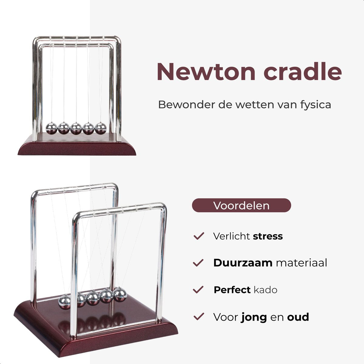 Newton cradle XL - Hoogwaardige Newton Pendel
