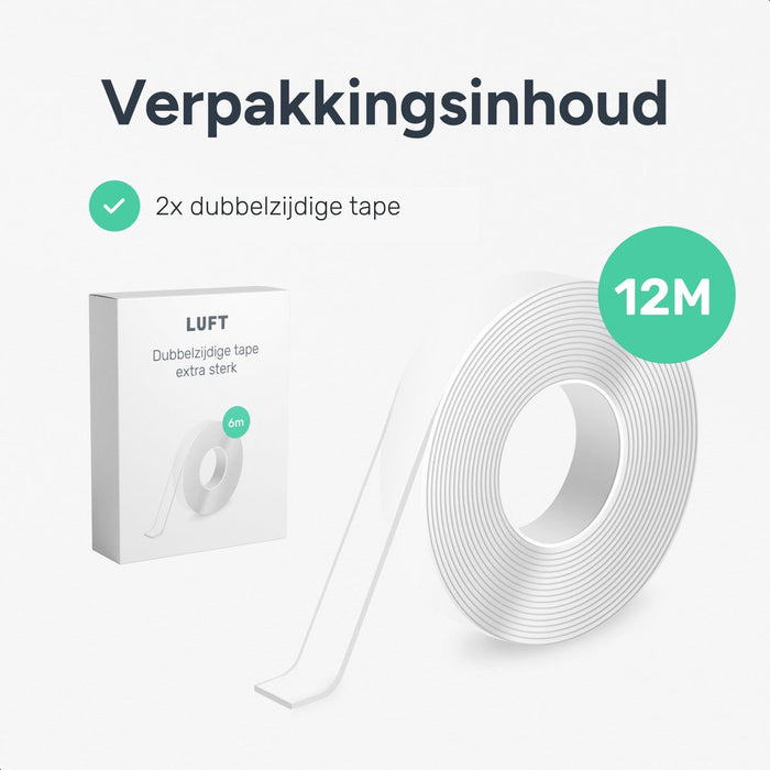 Dubbelzijdig tape extra sterk - 12 meter