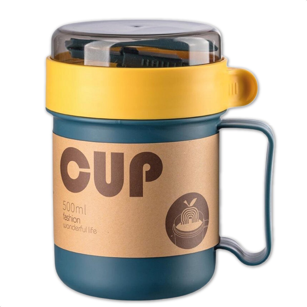 Soepbeker - Blauw - Magnetron - Met lepel