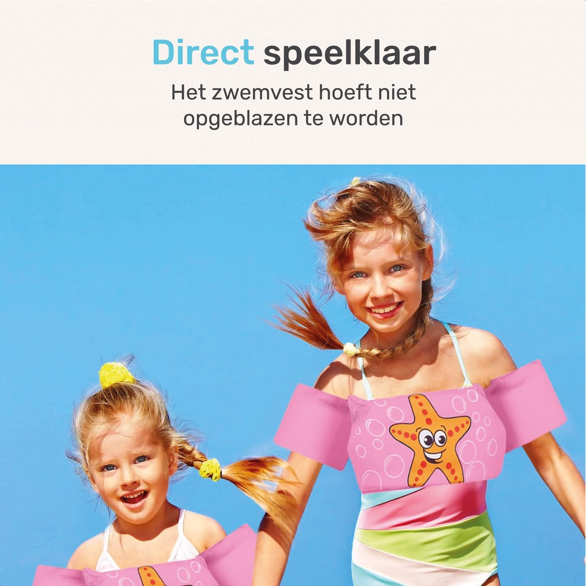 Qwali Zwemvest - Kind - Zeester - 2-6 jaar - Zwemvesten - 1 - Reddingsvest - 15-30 kg - Bandjes - Drijf - Vleugels - Puddle jumper