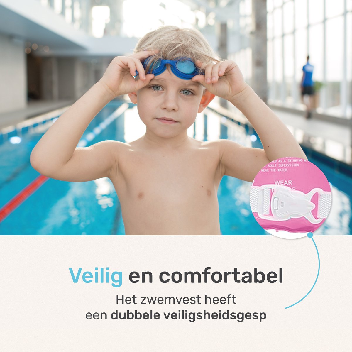 Qwali Zwemvest - Kind - Zeester - 2-6 jaar - Zwemvesten - 1 - Reddingsvest - 15-30 kg - Bandjes - Drijf - Vleugels - Puddle jumper