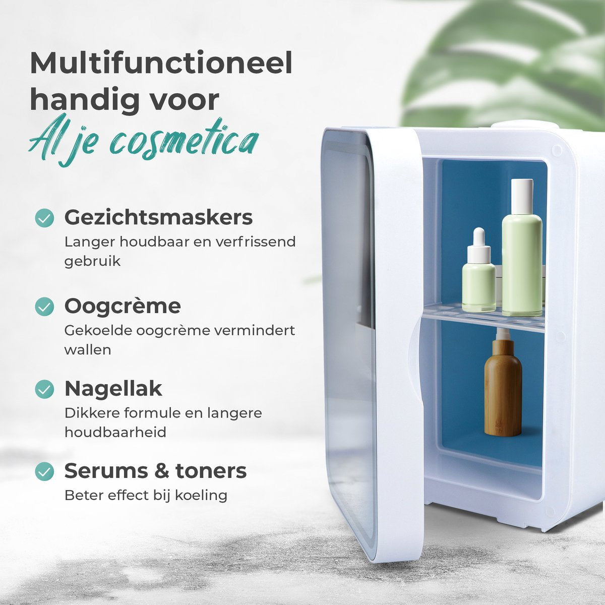 Soft & Silky Skincare fridge met Led spiegel - mini Koelkast