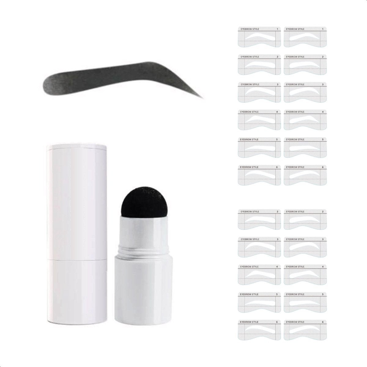 Wenkbrauw stempel - incl. 20 sjablonen - Black