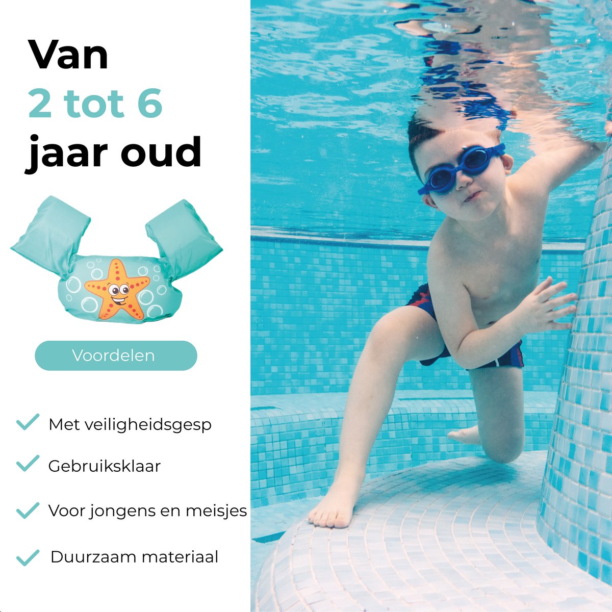 Qwali Star Zwemvest - 2 - 6 jaar - 15-30 kg - Zwembandjes