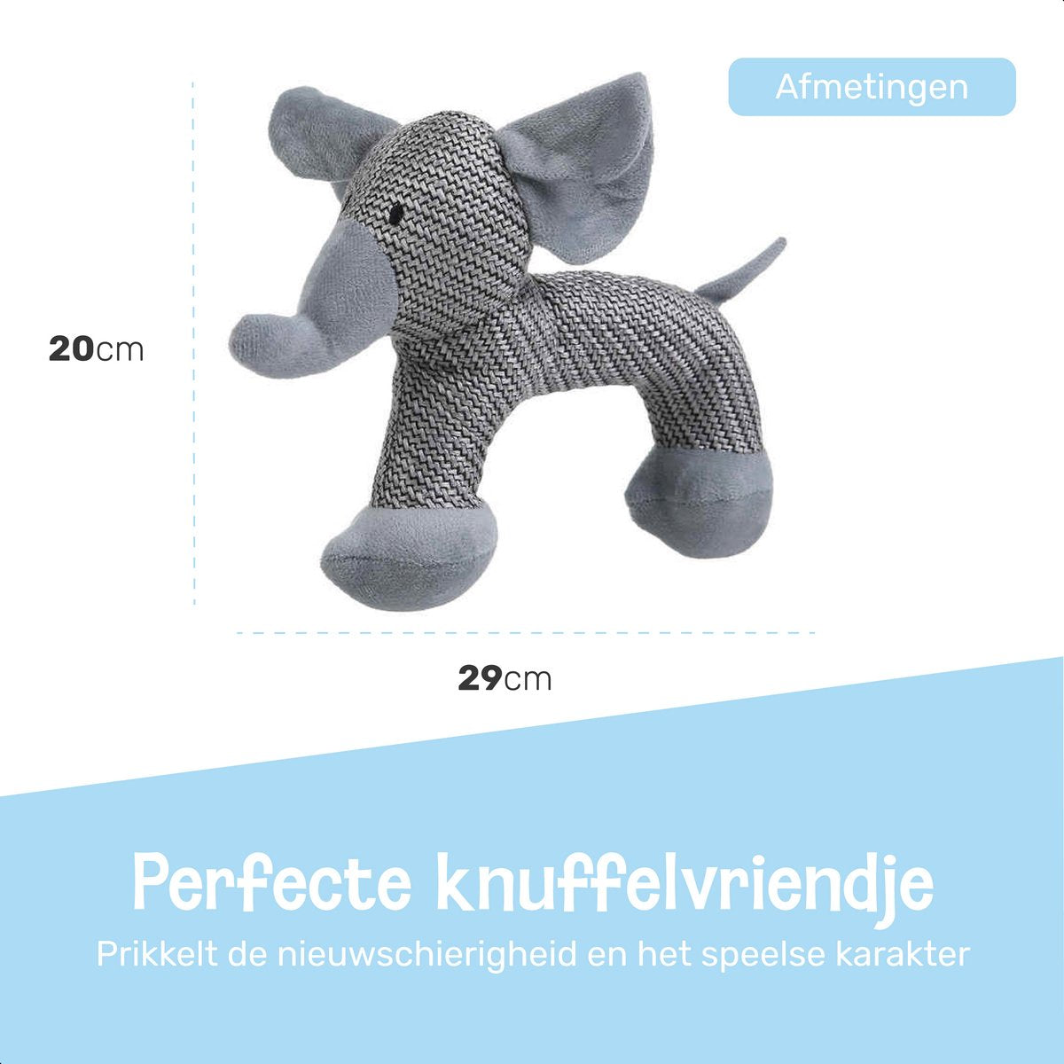 Dutchwide Hondenspeeltje - Olifant - Met Kraak - Honden - Speelgoed - Knuffel - Intelligentie - Tennisbal - Dog toy - Hond - Speeltjes