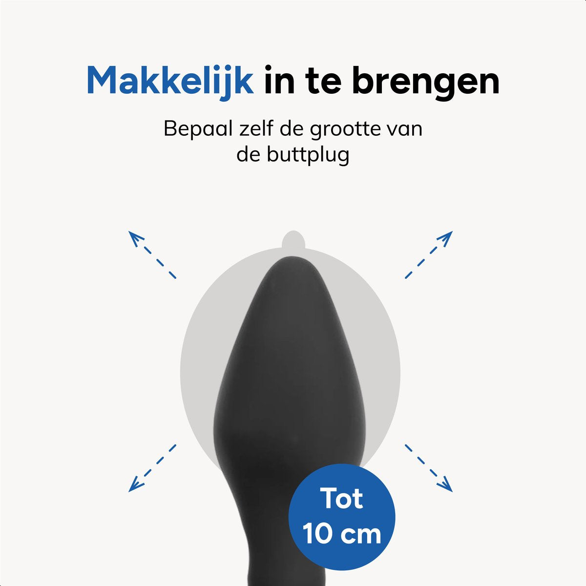 Jespro opblaasbare butt plug - max 10cm dik