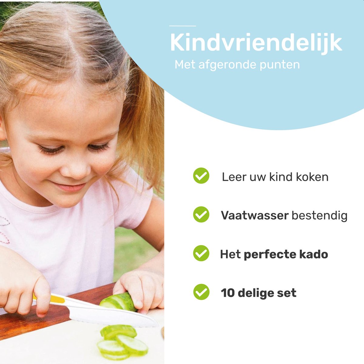 Kindermessenset - 10-delig Blauw