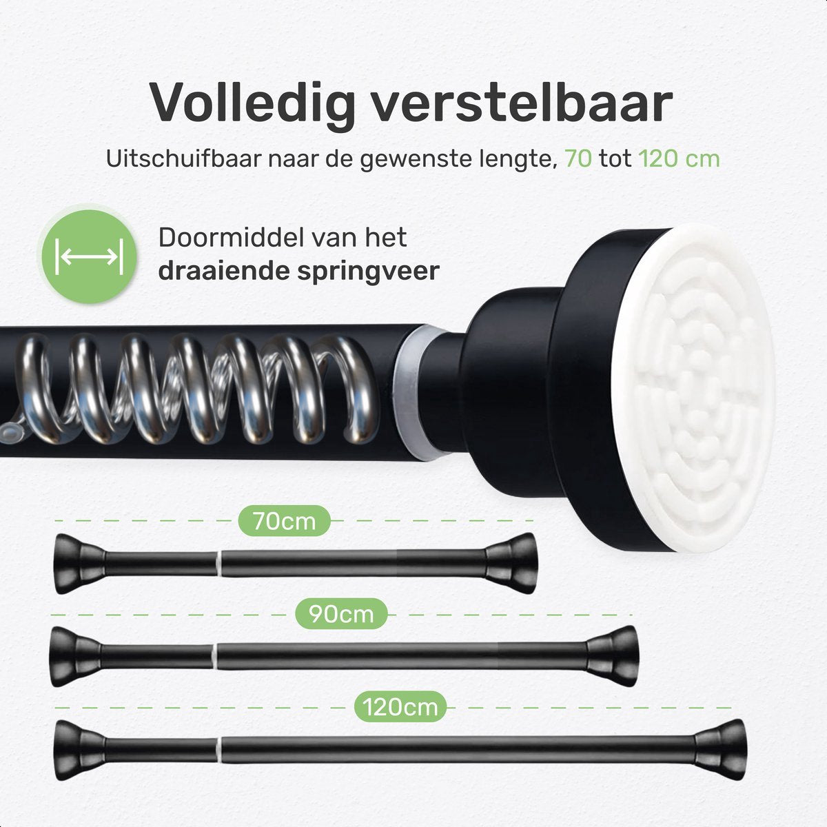 Luft Kledingroede Zonder Boren 70-120 cm