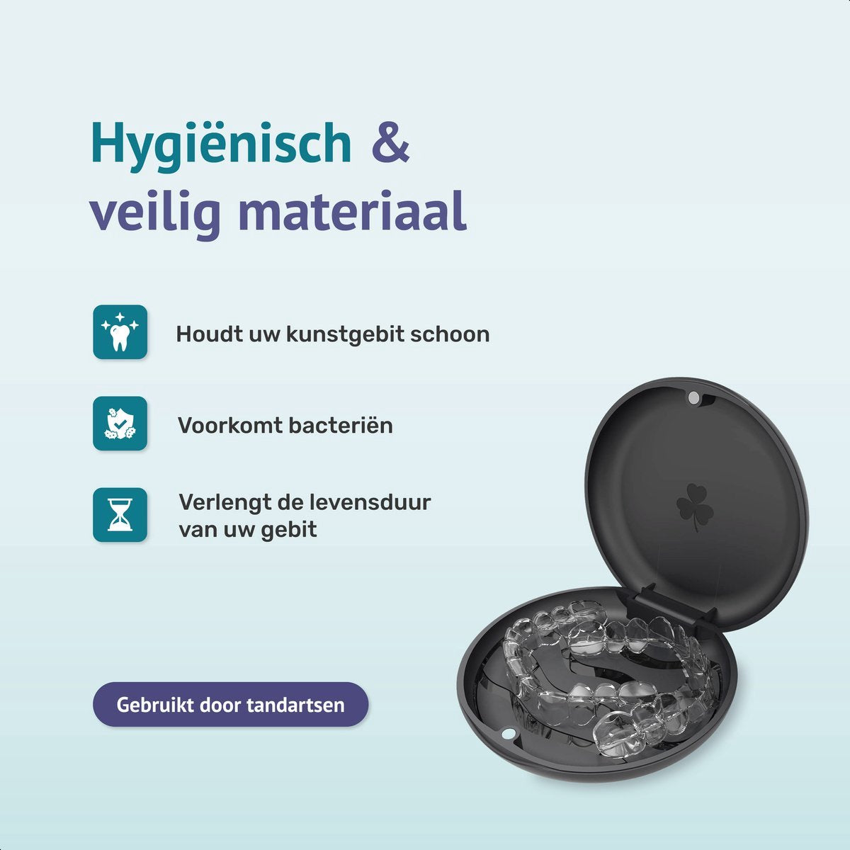 Alyze Gebitsbakje - Zwart - 2 pack -