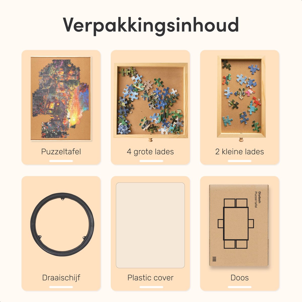 Puzzelbord met 6 lades - 1500 stukjes