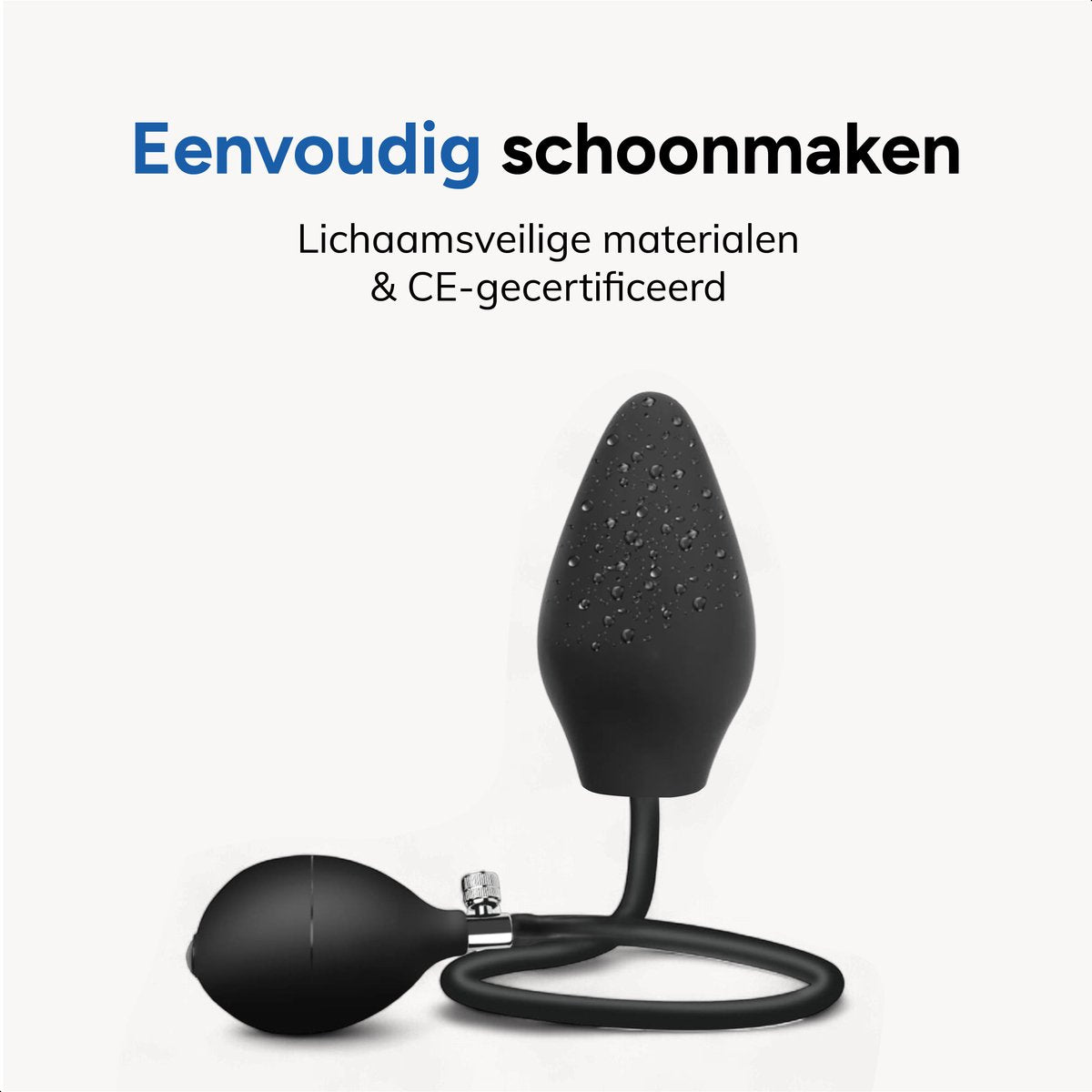 Jespro opblaasbare butt plug - max 10cm dik