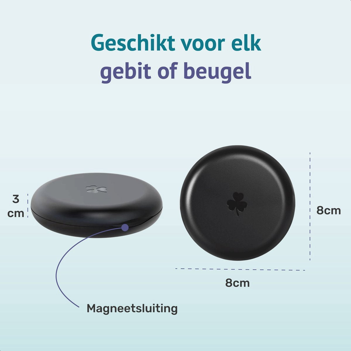Alyze Gebitsbakje - Zwart - 2 pack -