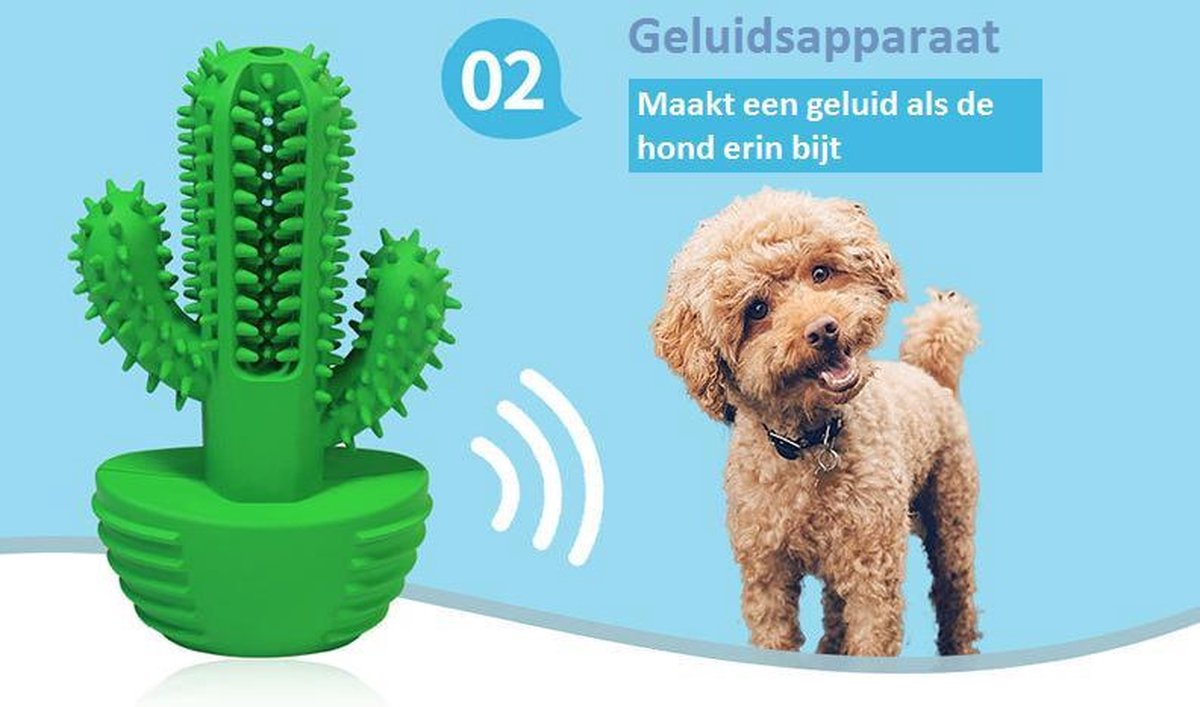 Tandenborstel Hond Melk Geur Smaak en Piep Honden Speelgoed Dog Toy - Cactus Kauwbotten Tandverzorging Hondenspeelgoed Hondenbot Kauwstaaf Tanden Puppy Hondenspeeltje Sterk Kauwspeelgoed - Dutchwide