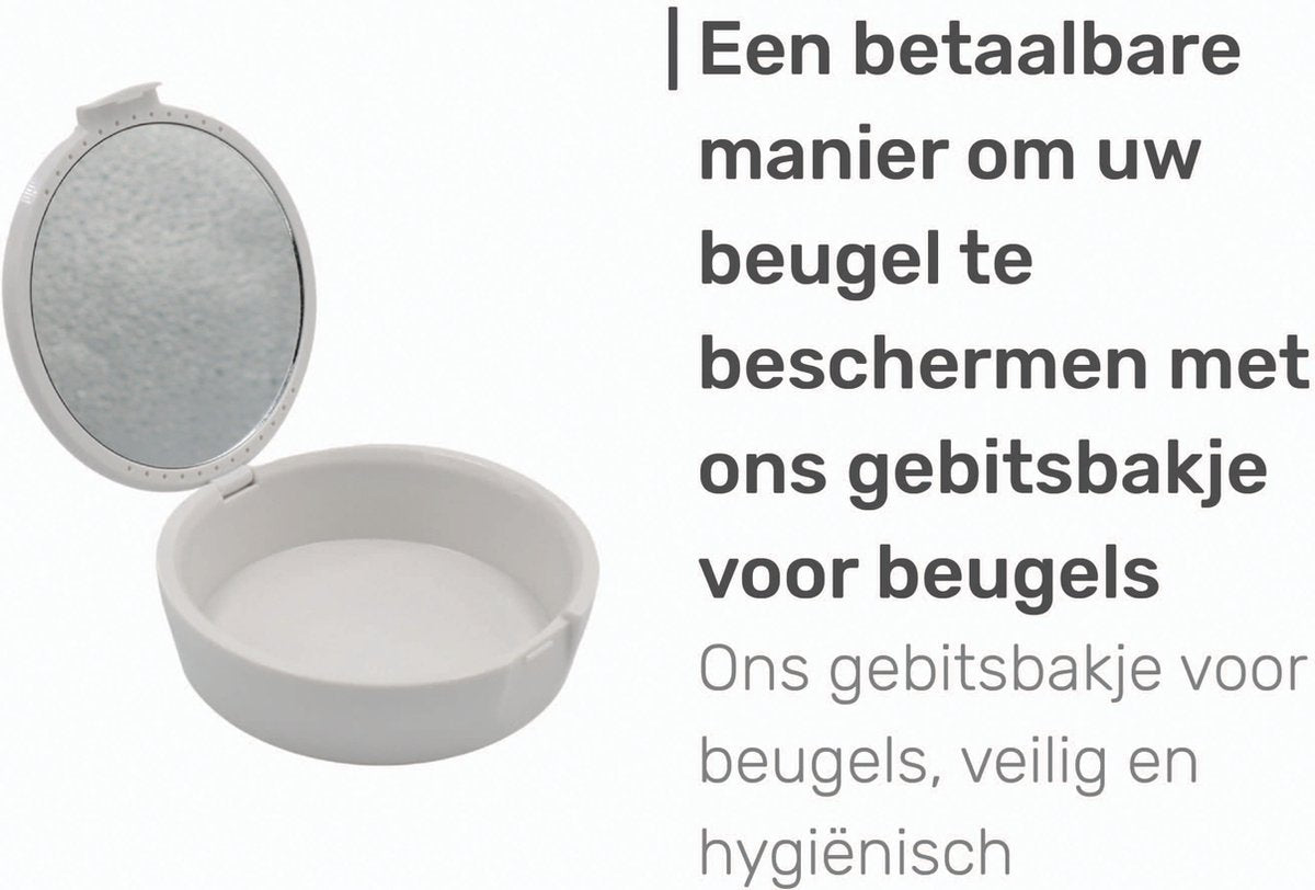 Gebitsbakje - Beugelbakje - Wit Met Spiegel