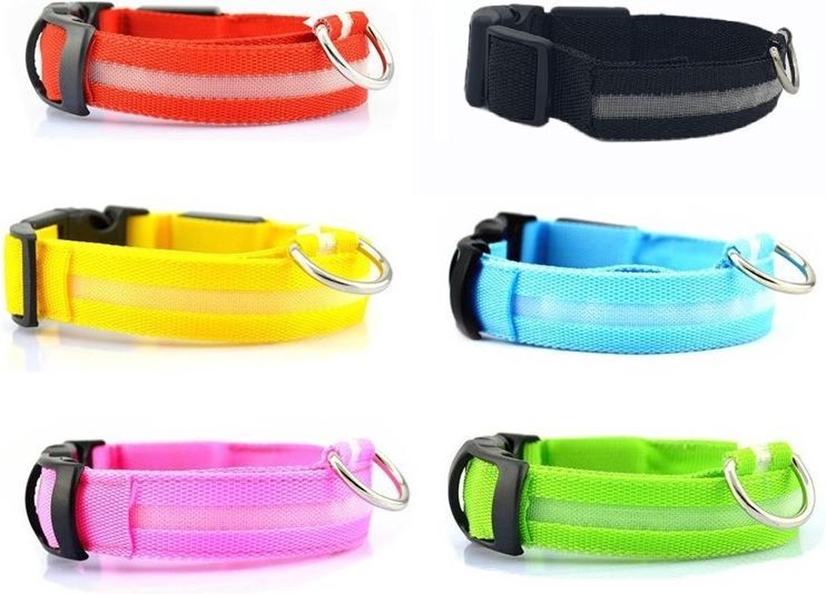 Lichtgevende Halsband LED Maat XL 42 - 56 cm USB Oplaadbaar Hondenhalsband Puppy Riem - Blauw Hond Dog Kat Kitten Cat - Dutchwide