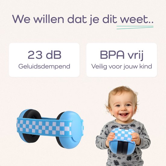 Qwali Gehoorbescherming baby en kinderen - Koptelefoon