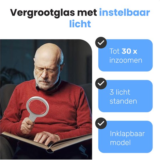 Vergrootglas met LED Verlichting - tot X30