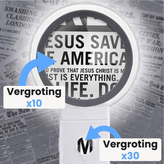 Vergrootglas met LED Verlichting - tot X30