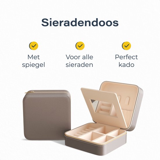 Luxe sieradendoos - Beige velvet