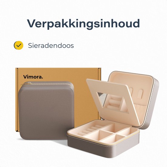 Luxe sieradendoos - Beige velvet