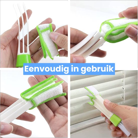 2-in-1 Lamellen reiniger met borstel - 2 PACK