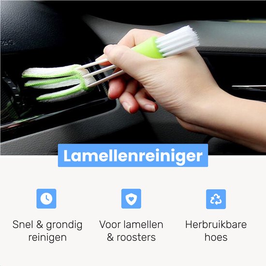 2-in-1 Lamellen reiniger met borstel - 2 PACK
