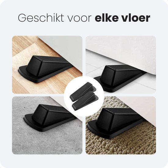Deurstopper - 2 stuks Zwart