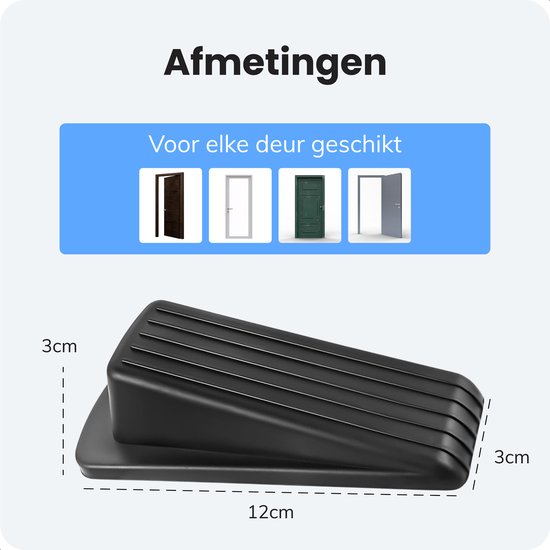 Deurstopper - 2 stuks Zwart