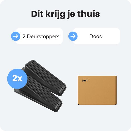 Deurstopper - 2 stuks Zwart