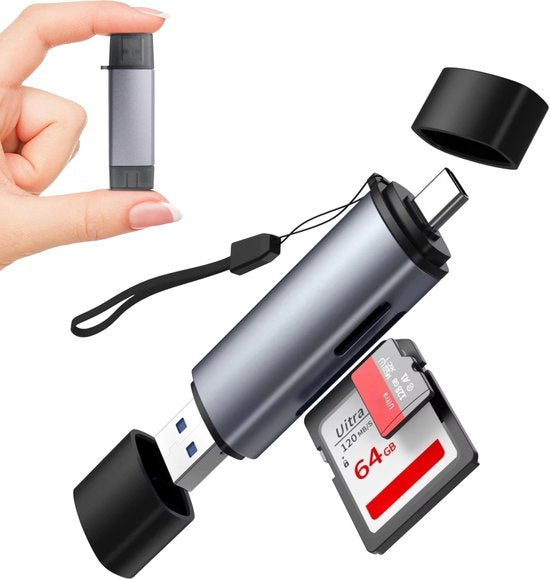 SD Kaart Lezer - Card Reader USB-C en USB aansluiting