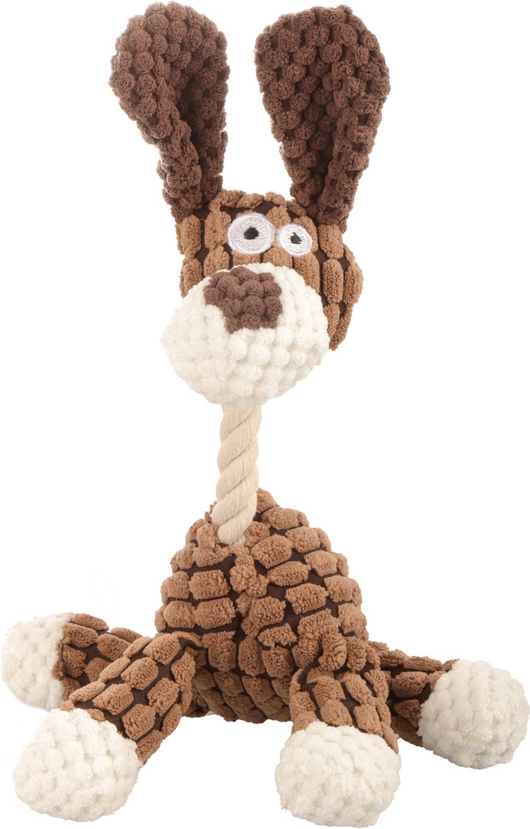 Dutchwide Pluche Knuffel voor Honden- Hondenspeelgoed - Hondje - Met piep - Bruin