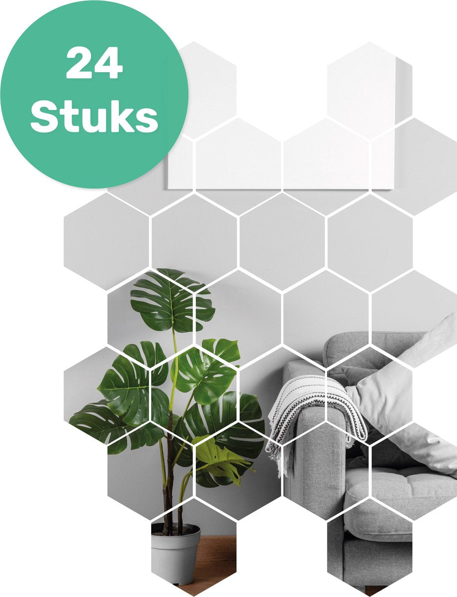 Plakspiegel - 24 stuks - Hexagon - Zelfklevende