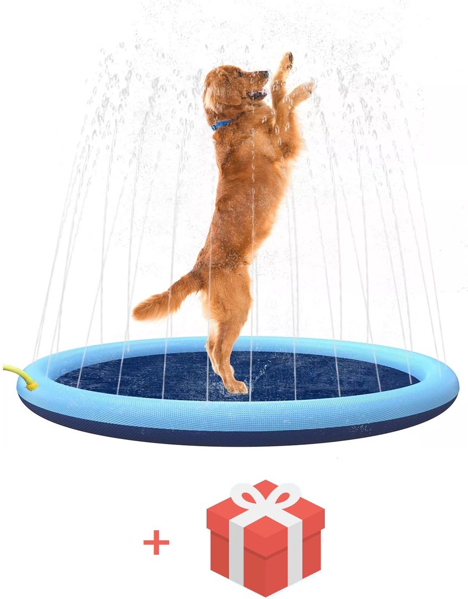 Dutchwide XL Hondenzwembad - Met Sproeiers - Anti slip - Incl. Cadeau - Hondendouche - Honden - Bad - Water - Speelgoed - Fontein - Buiten - Hond